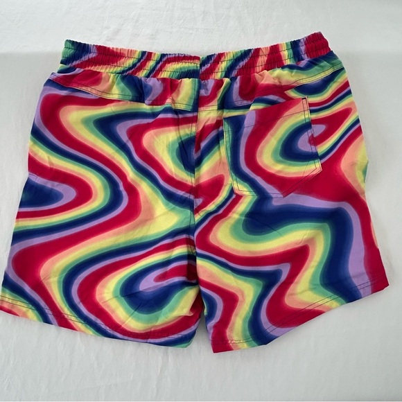 No Boundaries ALL GENDER Fluidity Psychedelic PRIDE Lounge Shorts Medium NWT - Picture 3 of 5
